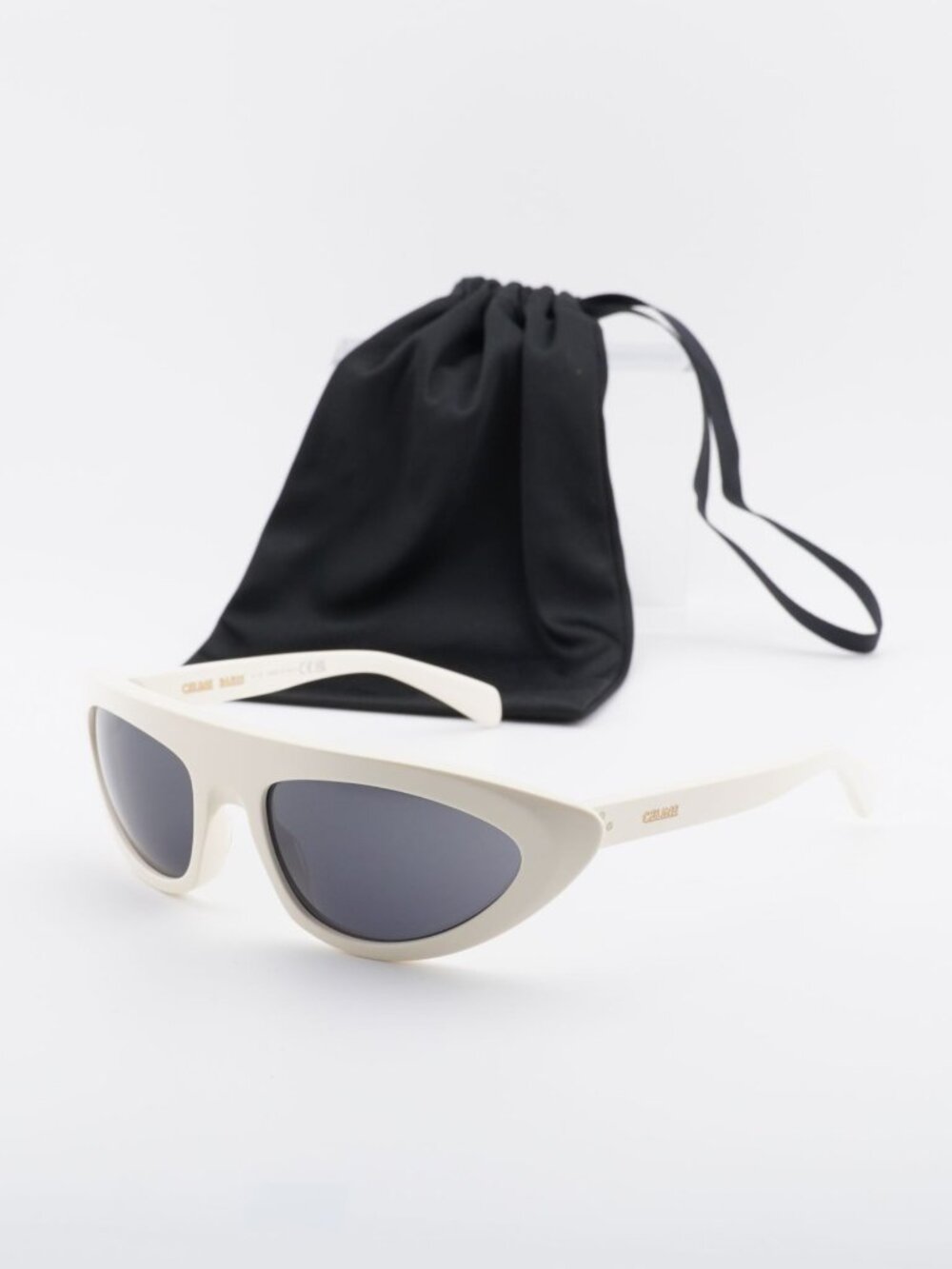 Exclusive Sale! Celine CL40261I 25A Sunglasses Ivory Cat Eye Frame, Smoke Lens